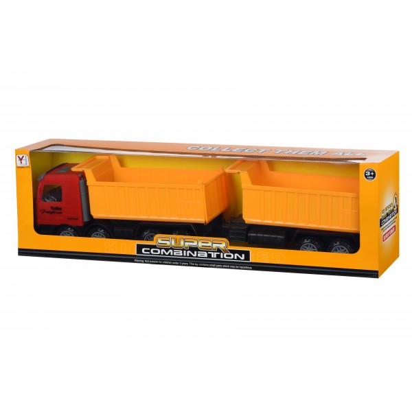 Машинка инерционная Same Toy Super Combination Самосвал красный с прицепом 98-87Ut-1