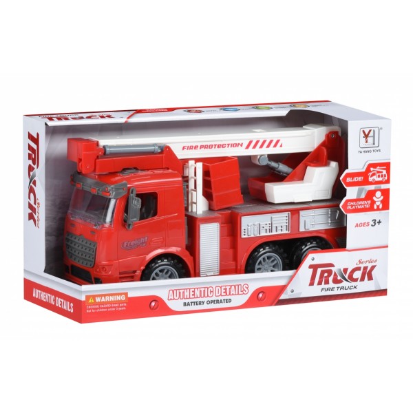 Машинка инерционная Same Toy Truck Пожарная машина с подъемным краном 98-617Ut