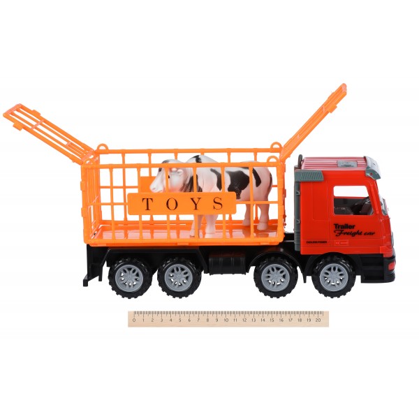 Машинка инерционная Same Toy Super Combination Грузовик красный для перевозки животных 98-82Ut