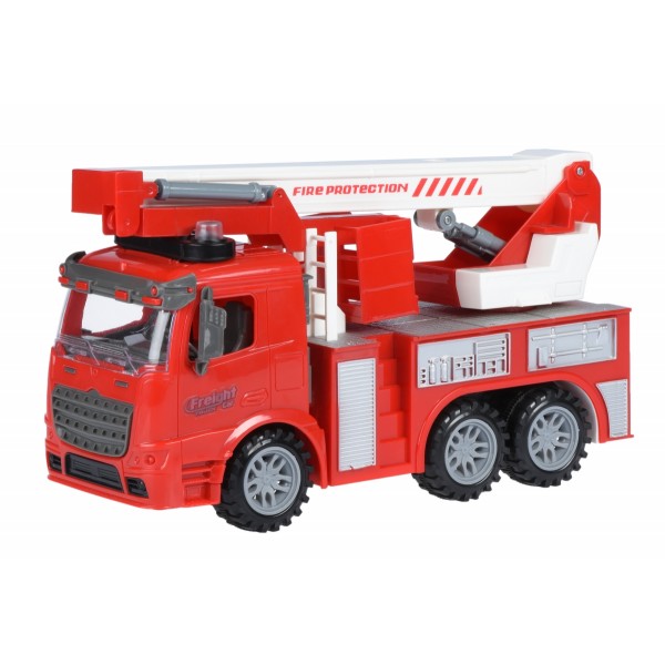 Машинка инерционная Same Toy Truck Пожарная машина с подъемным краном со светом и звуком 98-617AUt