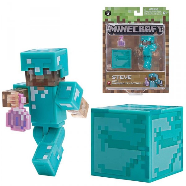 Игровая фигурка Minecraft Steve with Invisibility Potion серия 4 19976M