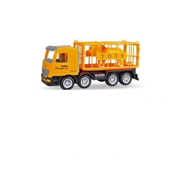 Машинка инерционная Same Toy Super Combination Грузовик желтый для перевозки животных 98-83Ut