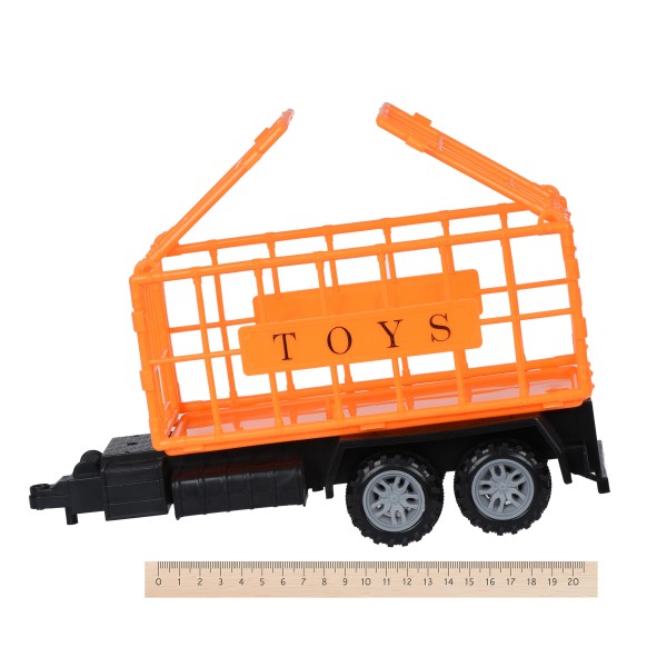 Машинка инерционная Same Toy Super Combination Грузовик желтый для перевозки животных 98-83Ut