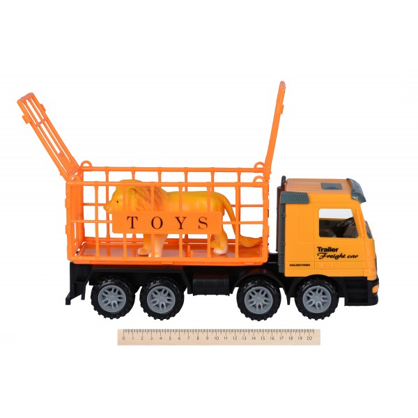 Машинка инерционная Same Toy Super Combination Грузовик желтый для перевозки животных 98-83Ut