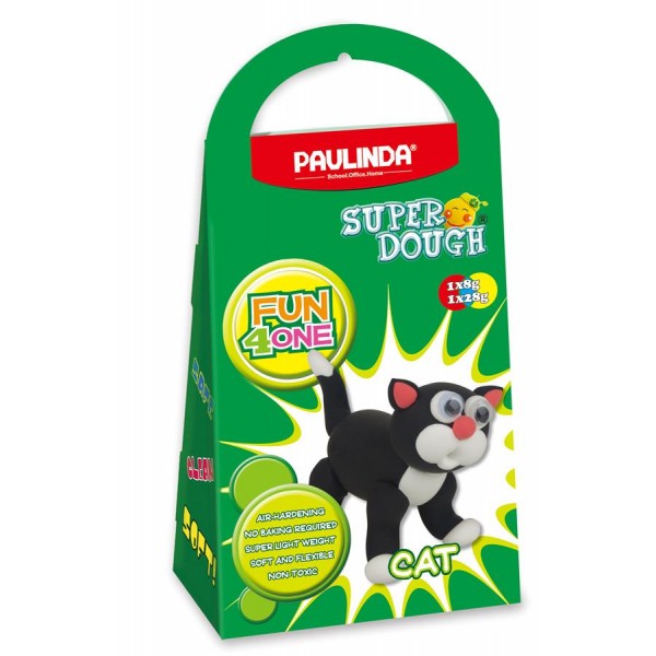 Масса для лепки Paulinda Super Dough Fun4one Кот (подвижные глаза) PL-1561