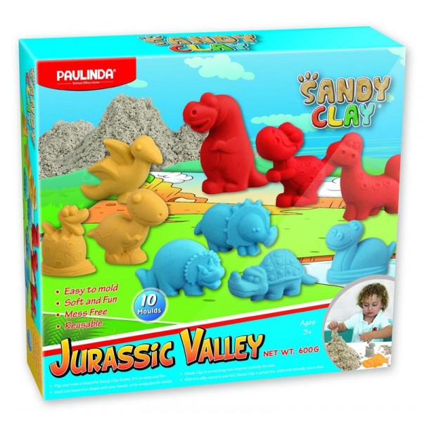 Песок для творчества Paulinda Sandy clay Jurassic Valley 600г 10 ед PL-140019