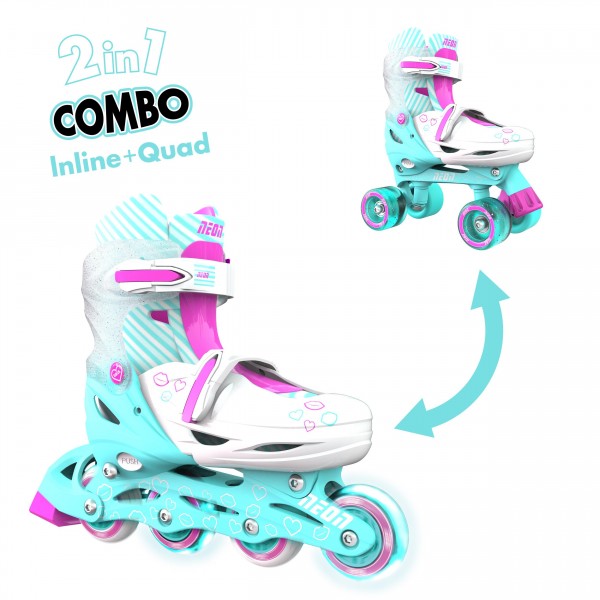 Роликовые коньки Neon Combo Skates Бирюзовый (Размер 30-33) NT09T4