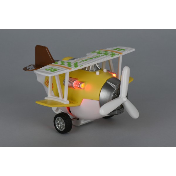 Самолет металический инерционный Same Toy Aircraft желтый со светом и музыкой SY8015Ut-1