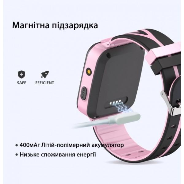 Детские телефон-часы с GPS трекером GOGPS К07 Розовые