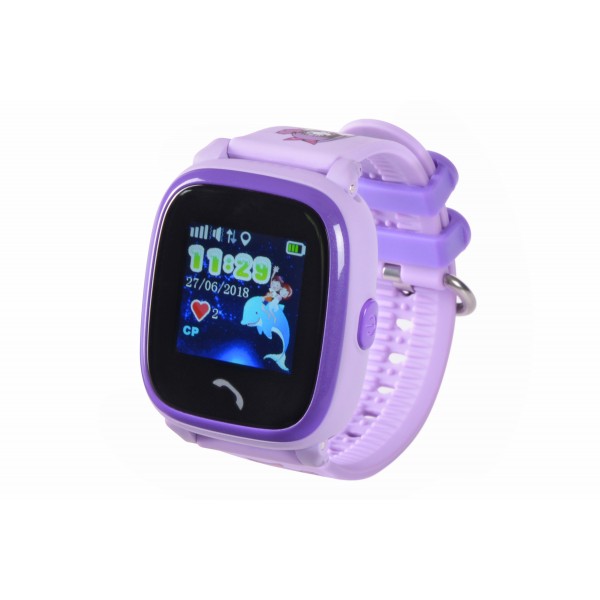 Детские телефон-часы с GPS трекером GOGPS ME K25 Пурпурные