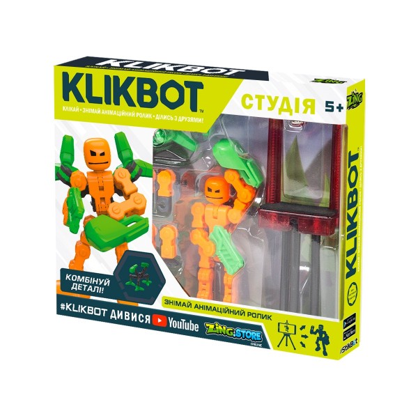 Игровой набор для анимационного творчества Klikbot S1 - Студия (2 экскл. фигурки, штатив, зеленая) TST2600G