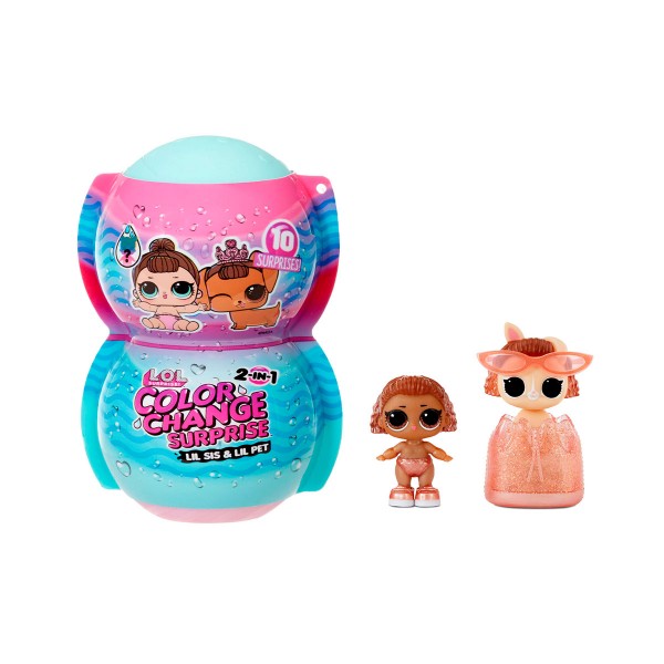 Игровой набор с куклой LOL Surprise! серии"Color change Me&My"2в1-Сестричка и питомец Лол 580768