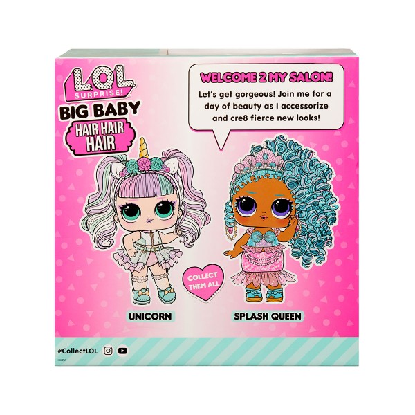 Игровой набор с мега куклой LOL Surprise "Big Baby Hair Hair Hair" - Единорог Лол 579717