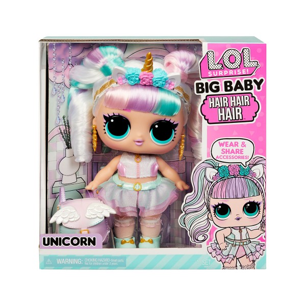 Игровой набор с мега куклой LOL Surprise "Big Baby Hair Hair Hair" - Единорог Лол 579717