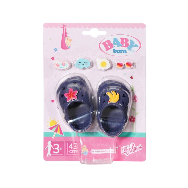 Обувь для куклы Baby Born - Праздничные сандалии с значками (синие) 828311-2