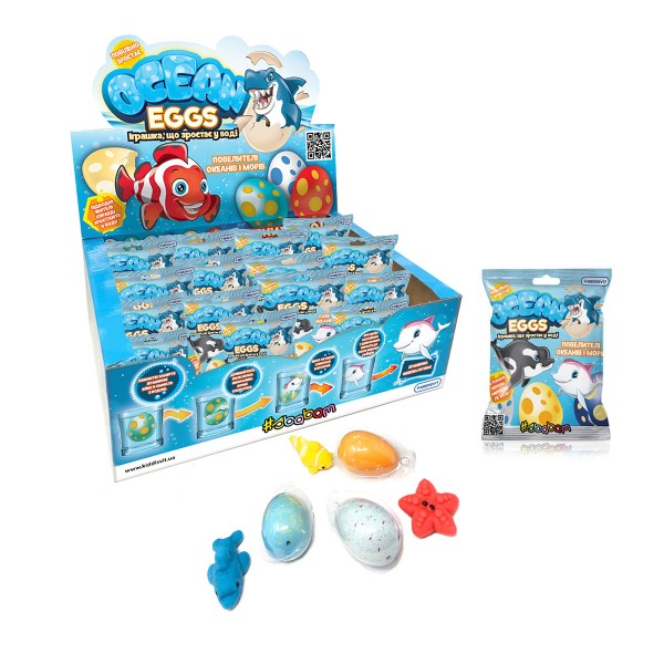 Растущая игрушка в яйце «Ocean Eggs» - Повелители океанов и морей (12 шт., в дисплее) T001-2019-CDU