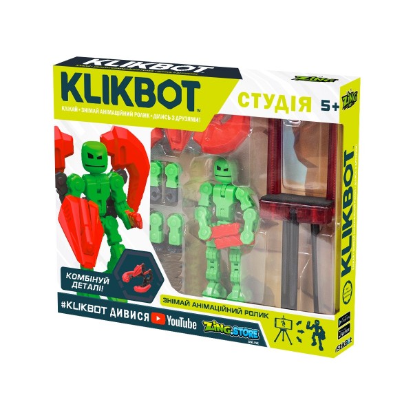 Игровой набор для анимационного творчества Klikbot S1 - Студия (2 экскл. фигурки, штатив, красная) TST2600R