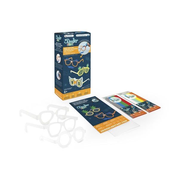 Набор аксессуаров для 3D-ручки 3Doodler Start - Модные Очки (48 стержней, 3 шаблона, 1 трафарет) 8SMKEYEG3R