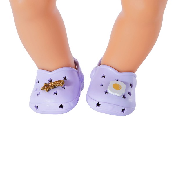Обувь для куклы Baby Born - Праздничные сандалии с значками (лаванд.) 828311-4