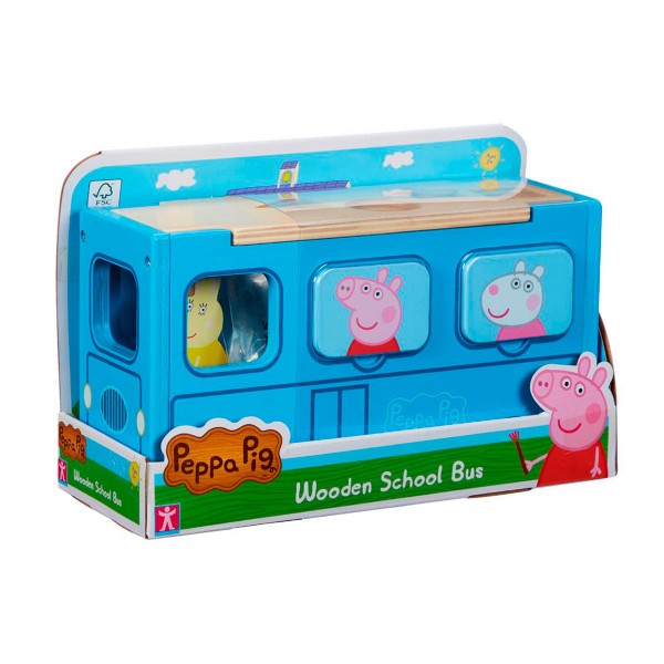 Деревянный игровой набор-сортер Peppa - Школьный автобус Пеппы 7222