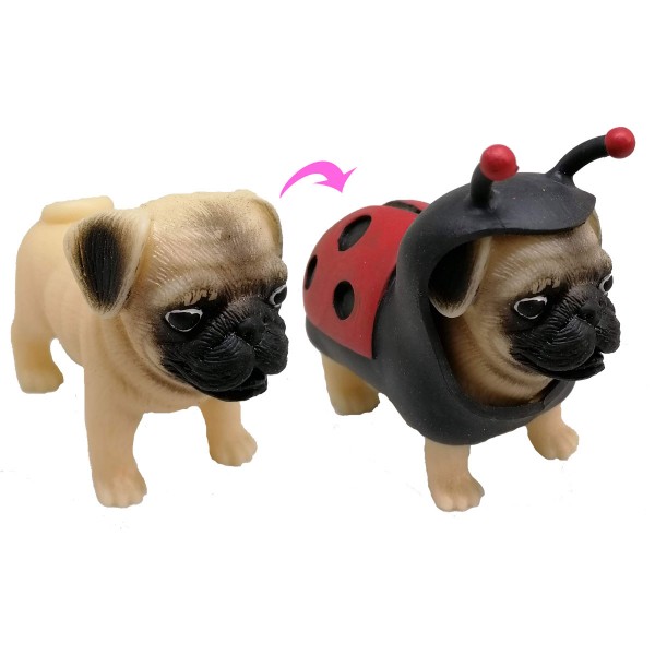 Стретч-игрушка Dress your Puppy S1 - Щенок в костюмчике (мопс-божья коровка) 0222-6