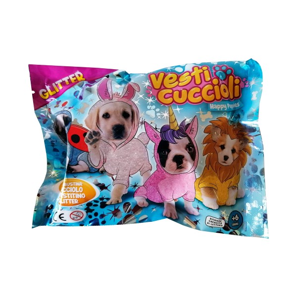Стретч-игрушка в виде животного Dress your puppy S1- Щенок в блестящем костюмчике DIR-L-10003