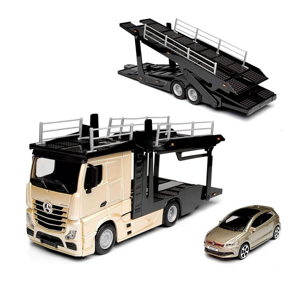 Игровой набор - Автотранспортер Mercedes-Benz Actros C Автомоделью Vw Polo Gti Mark 5 18-31458