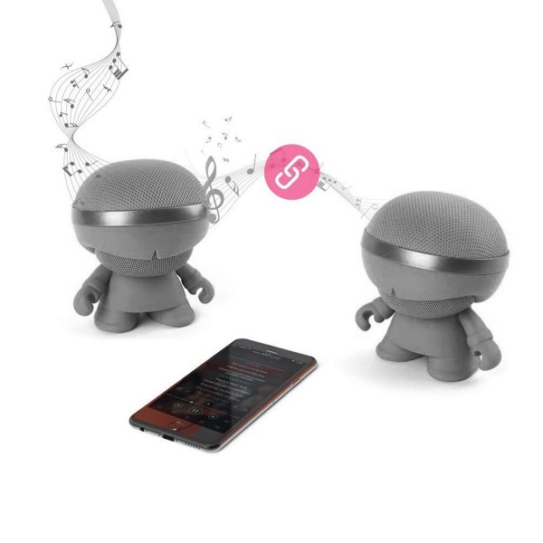Акуст. стереосистема Xoopar - Xboy Glow(12cm,сер.,Bluetooth,MP3/SD-карт,микроф.,аудио&USB-каб.,LED) XBOY31007.22G