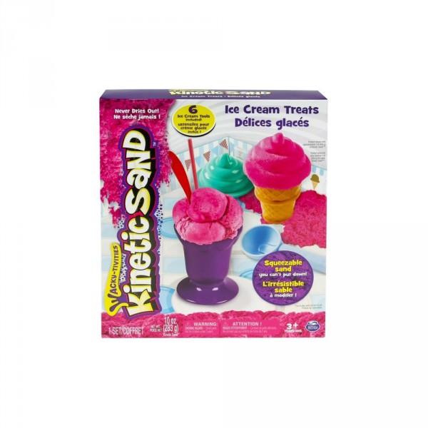 Набор песка для детского творчества -Kinetic Sand Ice Cream (розовый, формочки, 283 г) 71417-1