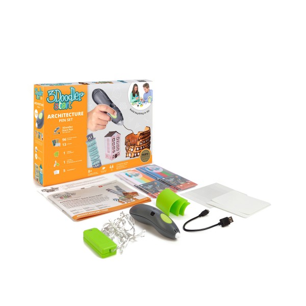 3D-ручка 3Doodler Start для детского творчества - Архитектор (96 стержней, шаблон, аксессуары) 3DS-ARCP-COM