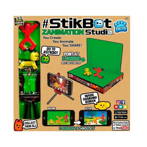 Игровой набор для анимационного творчества Stikbot S2 Pets – Студия Z-Screen TST617A