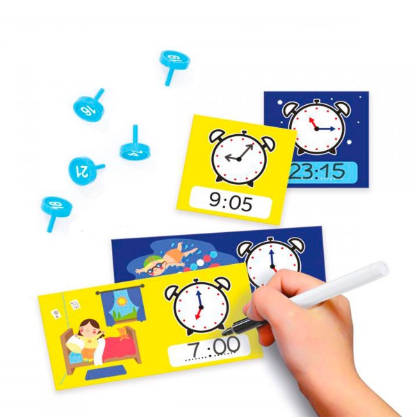 Обучающий игровой набор серии Play Montessori Первые часы (стрелки, 24 фишки, карточки) 0624-Q
