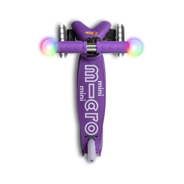 Самокат MICRO серии "Mini Deluxe Magic" - Фиолетовый (до 50 kg, 3-х колесный, свет) MMD129