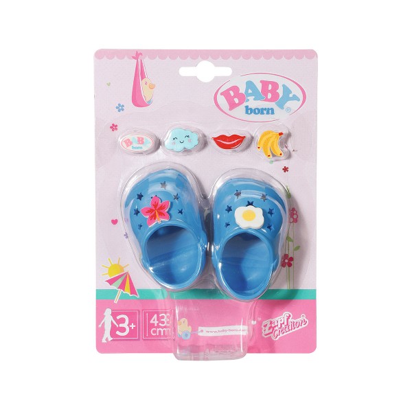 Обувь для куклы Baby Born - Праздничные сандалии с значками (голубые) 828311-5