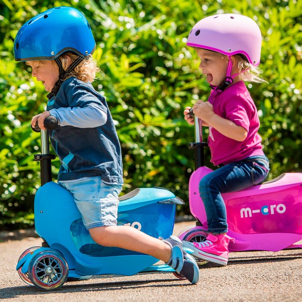 Самокат MICRO серии "Mini2go Deluxe Plus" - Голубой MMD034
