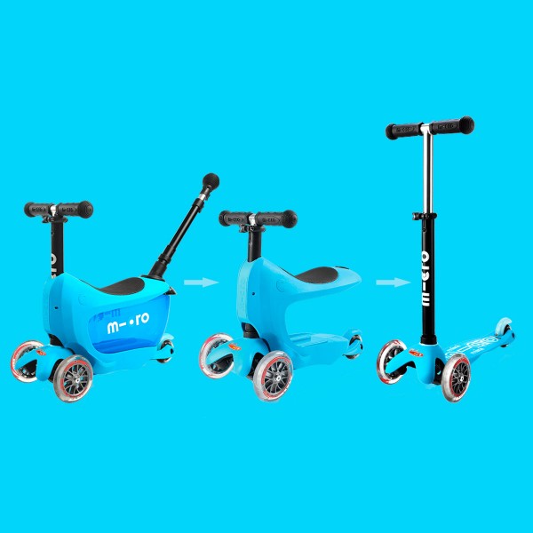Самокат MICRO серии "Mini2go Deluxe Plus" - Голубой MMD034