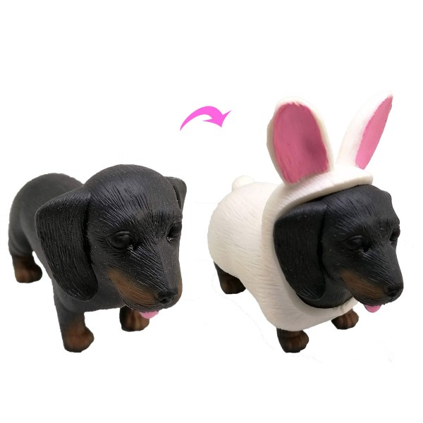 Стретч-игрушка Dress your Puppy S1 - Щенок в костюмчике (такса-зайка) 0222-10