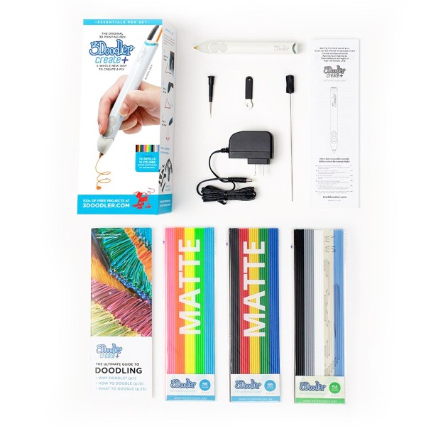 3D-ручка 3Doodler Create PLUS для проф. использования - Белая (75 cтержней, аксессуары) 8CPSWEEU3E