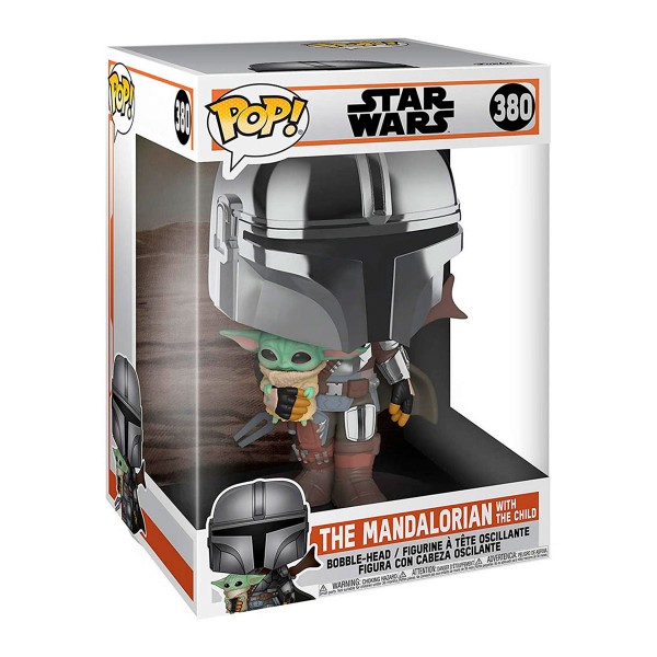 Игровая фигурка Funko Pop! ­ Мандалорец в хроме с малышом 25 сm 49931