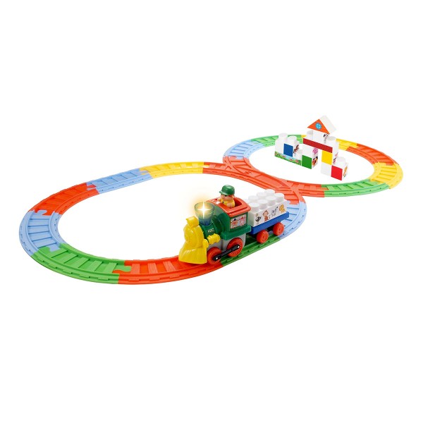 Игровой набор с конструктором и железной дорогой - Паровозик с животными 61853