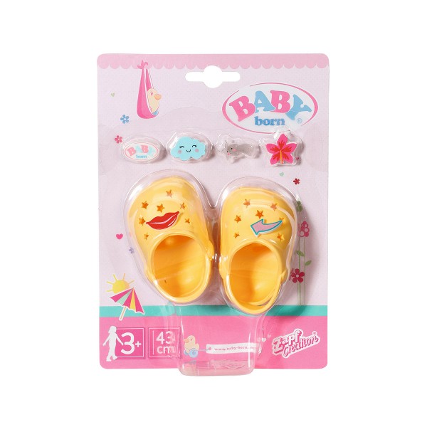 Обувь для куклы Baby Born - Праздничные сандалии с значками (желтые) 828311-1