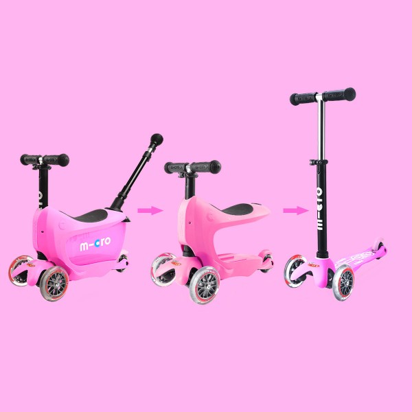 Самокат MICRO серии "Mini2go Deluxe Plus" - Розовый MMD033