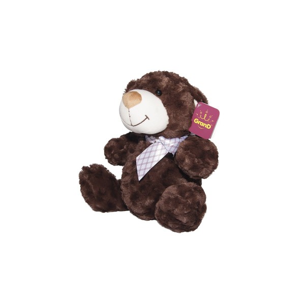 Мягкая игрушка - Медведь (коричневый, с бантом, 25 cm) 2502GMB