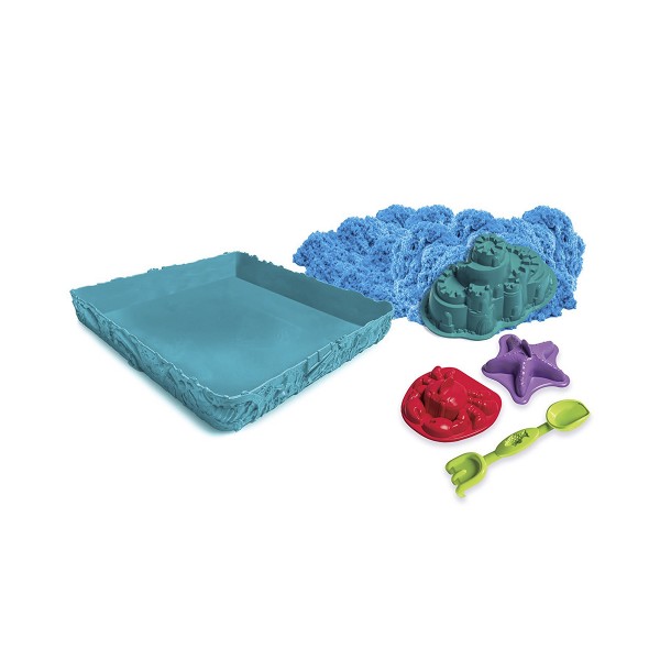 Набор песка для детского творчества - Kinetic Sand Замок Из Песка (голубой, 454 г, формочки, лоток) 71402B