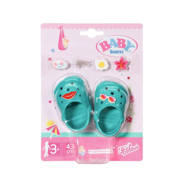 Обувь для куклы Baby Born - Праздничные сандалии с значками (зеленые) 828311-6