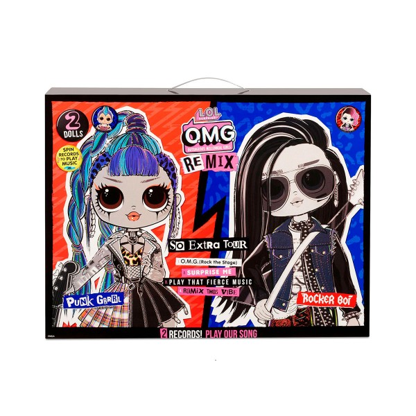 Кукла Дуэт LOL Surprise Игровой набор с двумя куклами 567288 Remix Rocker Boi and Punk Grrrl OMG