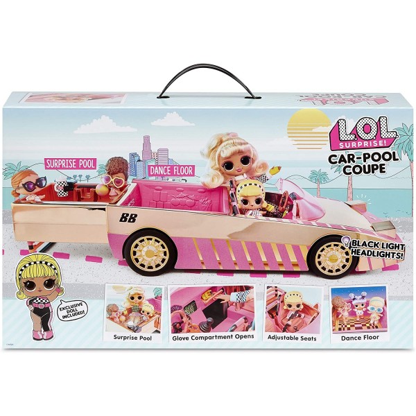 Игровой набор с экскл. куклой L.O.L. SURPRISE! Car-Pool серии "Lights" - КАБРИОЛЕТ 565222