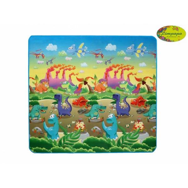 Детский двухсторонний коврик "Динозавры и Подводный мир", 200х180 см LP013-200