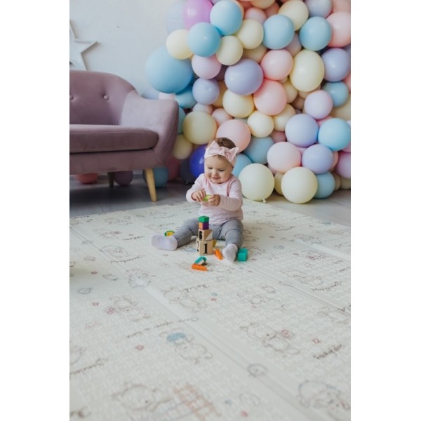 Детский двусторонний складной коврик "Приключения мишек и Танец панд" Poppet PP003-200