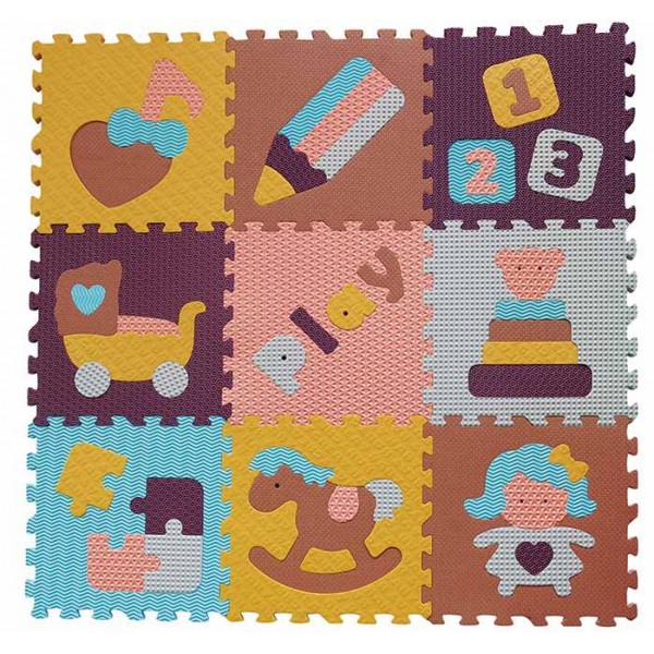 Детский игровой коврик - пазл «Интересные игрушки», 92х92 см GB-M1601 Baby Great